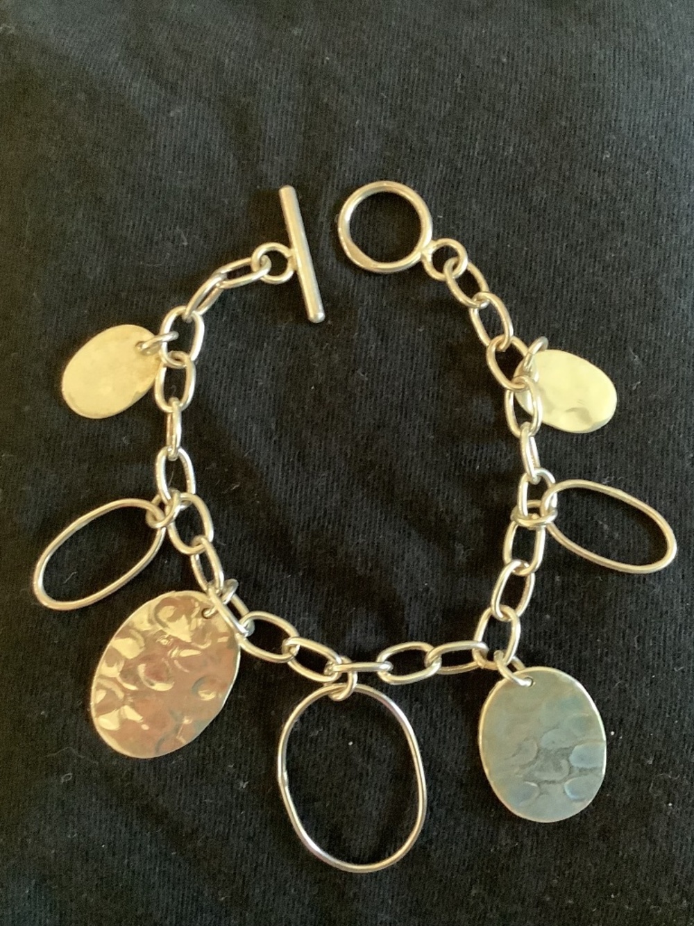 Silver Toggle Bracelet with Discs